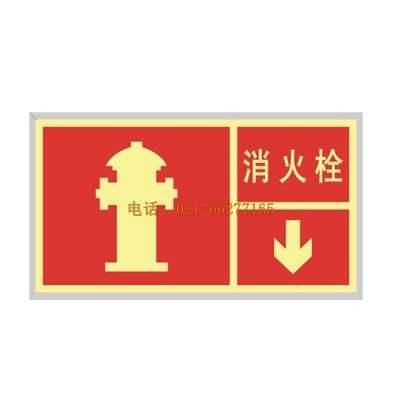 蓄光自發(fā)光消防安全標志PET牌--消火栓